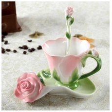 Coffee, Flowers, coffeecupset, Chinese