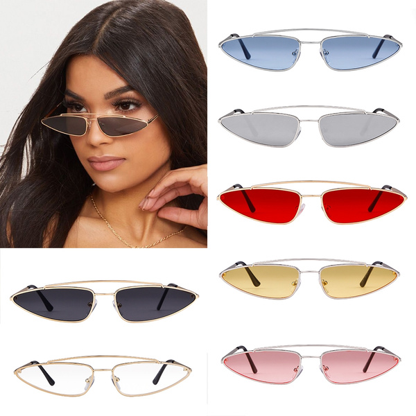 WHO CUTIE 2022 Retro Tiny Slim Sunglasses Women Men Brand Designer 90S  Skinny Small Oval Sun Glasses Black Red Yellow Shades 629 - AliExpress