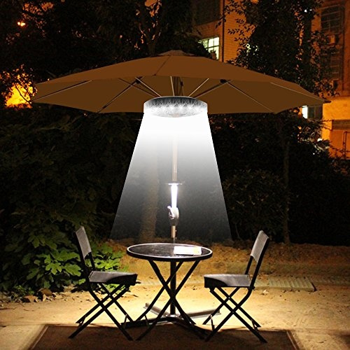 Oyoco Patio Umbrella Light 3 Brightness Modes Cordless 28 Led Lights At 200 Lumens 4 X Aa Battery Operated Umbrella Pole Light For Patio Umbrellas Camping Tents Or Outdoor Use Black Wish