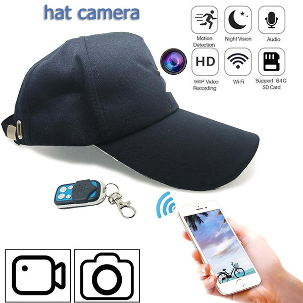 New 1080P HD spy Navy Blue color hat Remote control hidden micro camera Recorder 