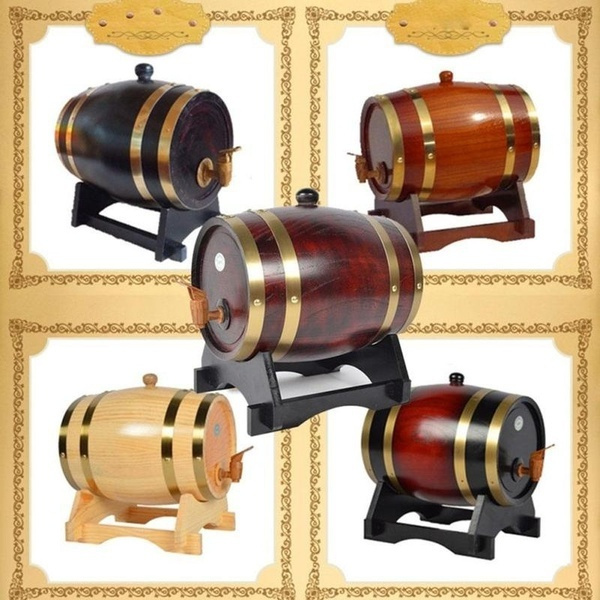 NEW Oak Barrel Wooden Barrel for Storage Aging Wine Whiskey Spirits Wine Barrel 