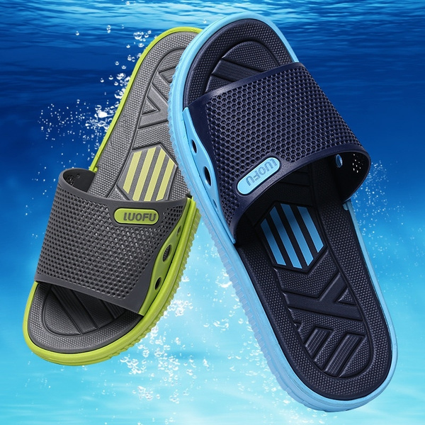Skråstreg Bliv sur bomuld Summer Slippers Men Casual Sandals Leisure Soft Slides Eva Massage Beach  Slippers Water Shoes Men's Sandals Flip Flop | Wish