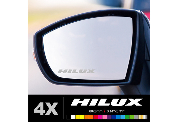 TOYOTA HILUX WING MIRROR ETCHED GLASS CAR VINYL DECALS STICKERS SILVER ETCH