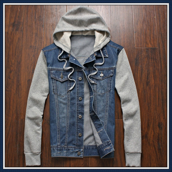 Blue jean hoodie sale jacket men's