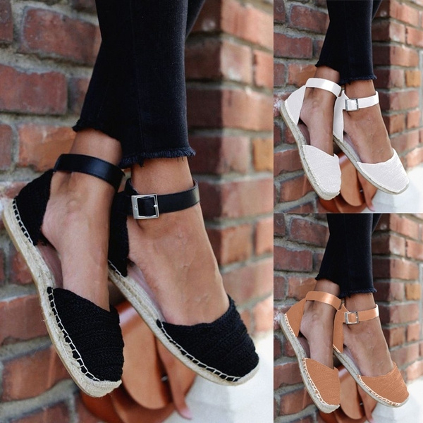 3 Women Ankle Strap Closed-Toe Shoes Female Girl Casual Flat Sandals Shoes High Quality | Wish
