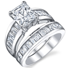 Sterling, Cubic Zirconia, Cut, E
