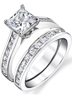 Sterling, Cubic Zirconia, sterling silver, wedding ring