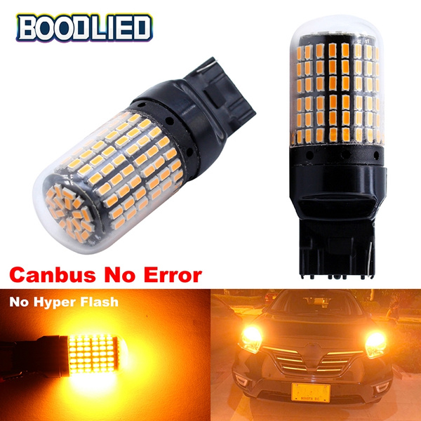 2pc Canbus T20 7440 W21w Wy21w 144 Smd Amber Yellow Canbus Reverse Light Front Rear Turn Signal Light Error Free No Hyper Flash T20 7440 Led Bulbs Wish