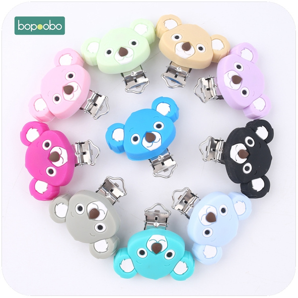 Personalized Name Baby Pacifier Clips Koala Pacifier Chain Holder For Baby  Teething Soother Chew Toy Dummy Clips
