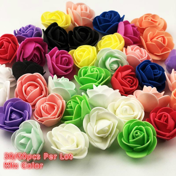 3cm Foam Rose Flower Roses Craft Decorative Craft Flowers Scrapbooking Mix 10 Pc