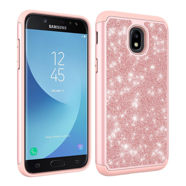 Capa de plástico feminino com glitter Bling para celular para Samsung  Galaxy J3 2018 / J3 Eclipse 2 / J3 Orbit / J3 Achieve / Express Prime 3 / J3  Prime 2 / Amp Prime 3 / J3 Emerge 2018 | Wish
