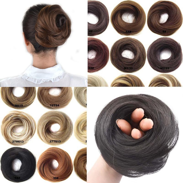 Natural Hair Ties Chignon Hair Donut Two Plastic Comb Easy Fast Bun Coque Cabelo Brown Hairpiece Hair Bun Pad Wish