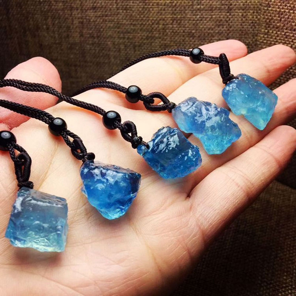 Aquamarine raw clearance stone necklace