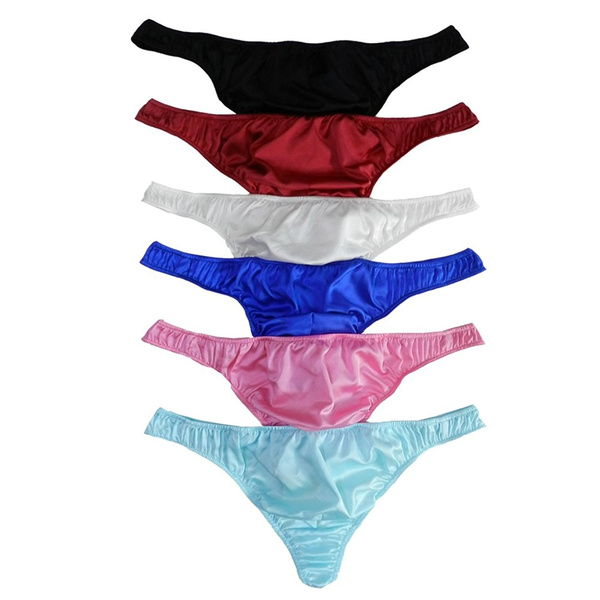 Panasilk Soft Mens Silk Thong Panties 6 pair s in One Economic Pack