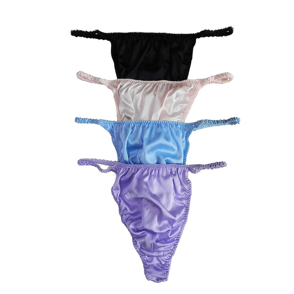 Panasilk 4pcs Men's 100% Silk Thong Underwear Size: S M L XL 2XL