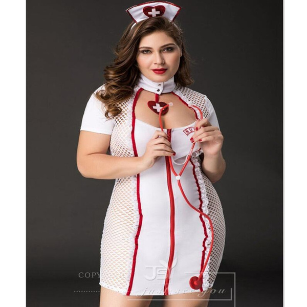 Plus Size Women Sexy Nurse Cosplay Costume Erotic Nurse Uniform