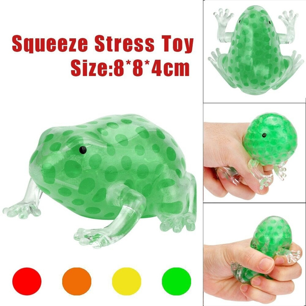 Novelty 8cm Bead Stress Ball Sticky Squeeze Frogs Squeezing Stress Relief  Toy