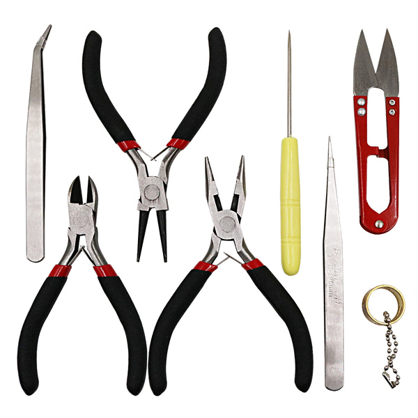 8PC/Set Jewelry Making Tools Round Nose Pliers Wire Cutter Scissor Beading  Tweezers Tool Kit for Jewelry DIY Tools