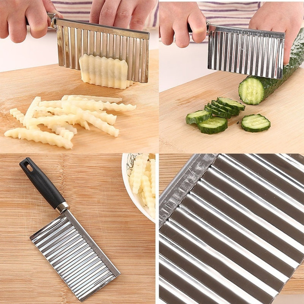 Crinkle Potato Cutter Vegetable Waves Slicer Knife Stainless Steel Kitchen  Tool