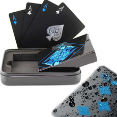Waterproof Plastic Poker Black Playing Cards Collection Cards Deck Cool Bridge Card Games Texas