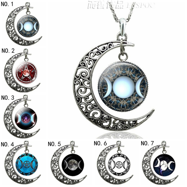5pcs Triple Crescent Moon Goddess charms Pendant charm Pagan Jewelry Wiccan Witchy  charms Gift For Women