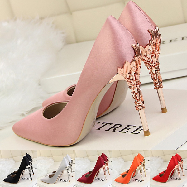 Metal stiletto clearance high heels