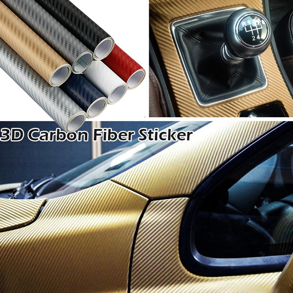 Carbon Fiber Vinyl Wrap Sheet Film 3D Car Sticker Styling Accessories 30cmx127cm
