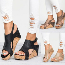 casual shoes, wedge, Sandals, Womens Shoes