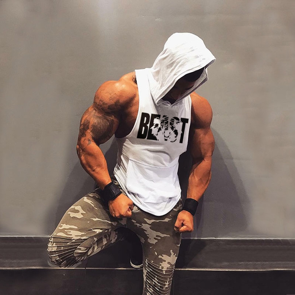 Body building hoody beast mode muscle gym Gasp WOW LOOK HIGH QUALITY UK FAST
