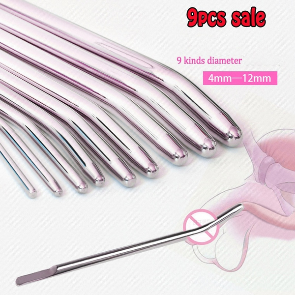 9pcs Set Metal Urethral Sound Plug Penis Inserts Rod Sex Toys For Men Steel Urethral Dilator Sounds Penis Plugs Sounding Rods