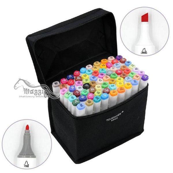 TOUCHNEW 60 Pcs Marker Professional Art Markers Set Double-headed