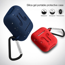 Silicone Colorful AirPods Wireless Bluetooth Headphone Protector Shock-Proof Case with Hook For Airpods Cover
