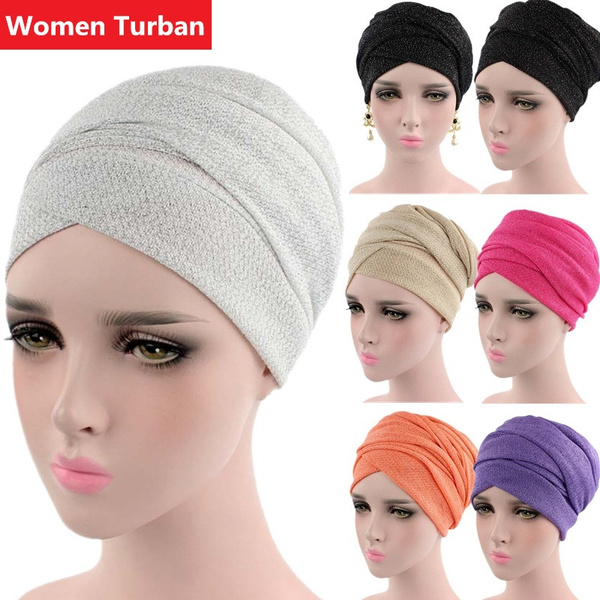 Turbante Gorras Mujer Bufanda Hijab Musulmana Envolturas Afr 