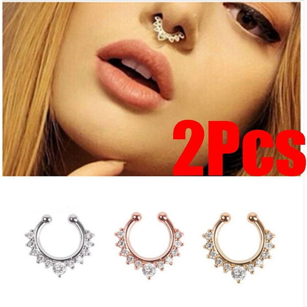 Stylish Stainless Steel Non Piercing Nose Ring And Earrings Set Trendy Body Piercing  Jewelry From Yicstore, $0.11 | DHgate.Com