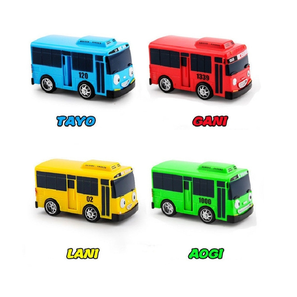 The Litle Bus Tayo Rogi Rani Shooting Cars & Garage Toy Mini set 2020 4PCS/SET
