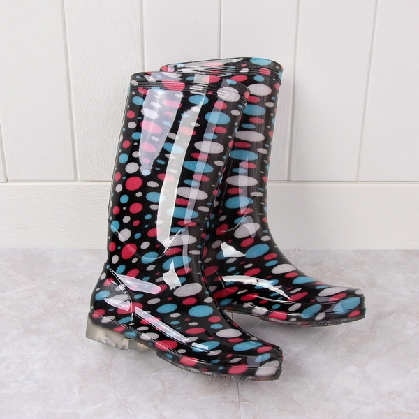 sommer kvinders farverige knæhøje regnstøvler skridsikre vandregnsko | Wish