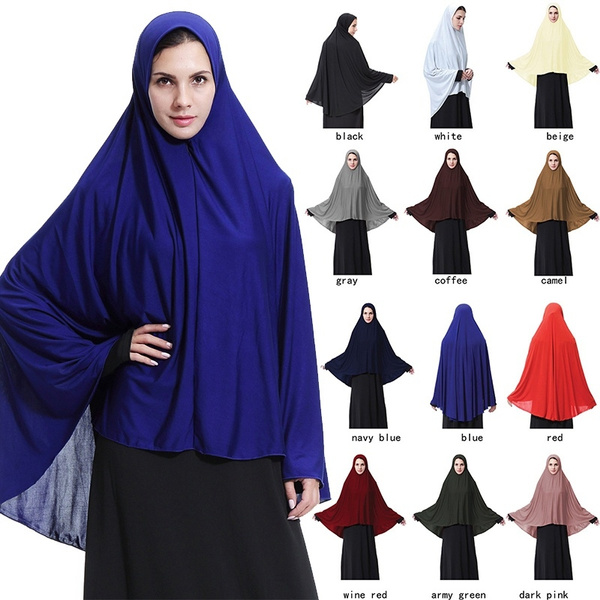 Muslim Women Prayer Hijab Long Scarf Jilbab Islamic Large Overhead Dress J&S 
