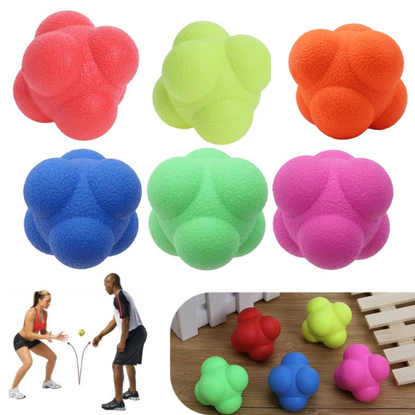 Toy Fitness Ball Sports Outdoor Fun Hexagonal Quick Reaction Rubber ...