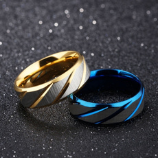 Stainless Steel 8MM Twill Milled Titanium Steel Ring Fashion Simple Men & Women Universal Ring