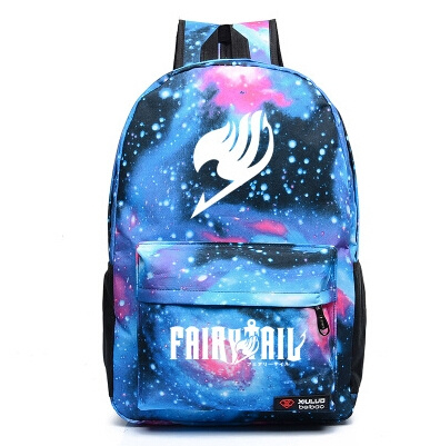 Anime Fairy Tail Galaxy Backpack Canvas School Bag for Teenager