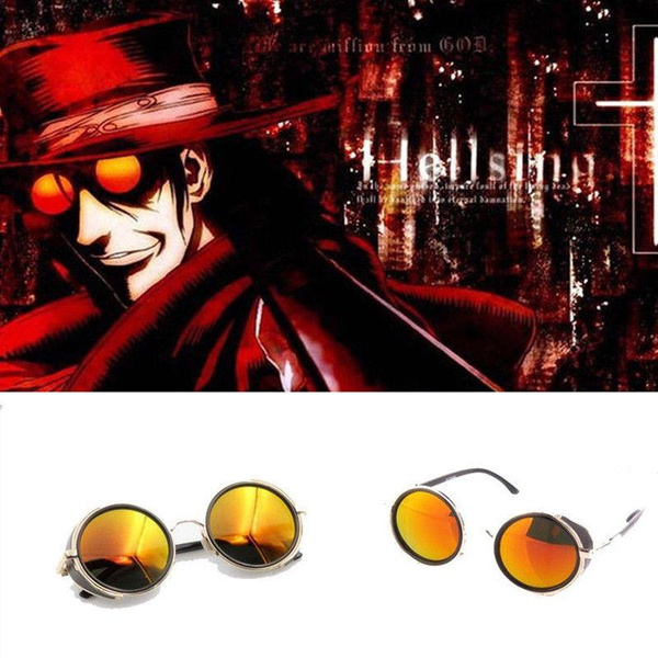 Anime Vampire Hunter HELLSING Alucard Tailored Cosplay Glasses Orange Sunglasses New Wish