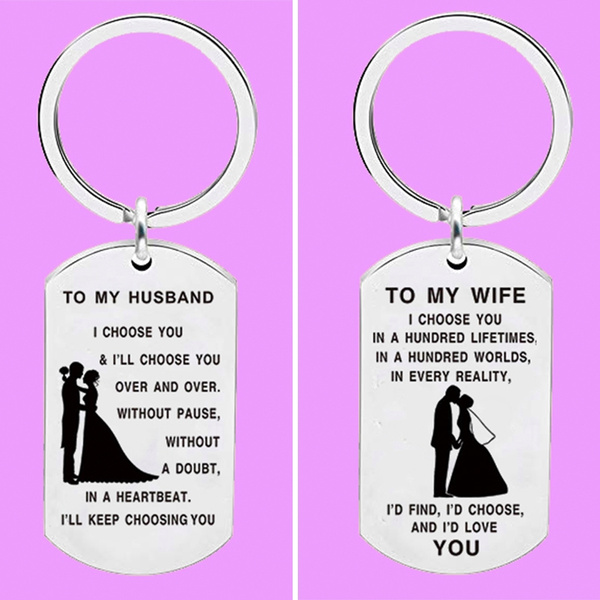to my husband i choose you keychain