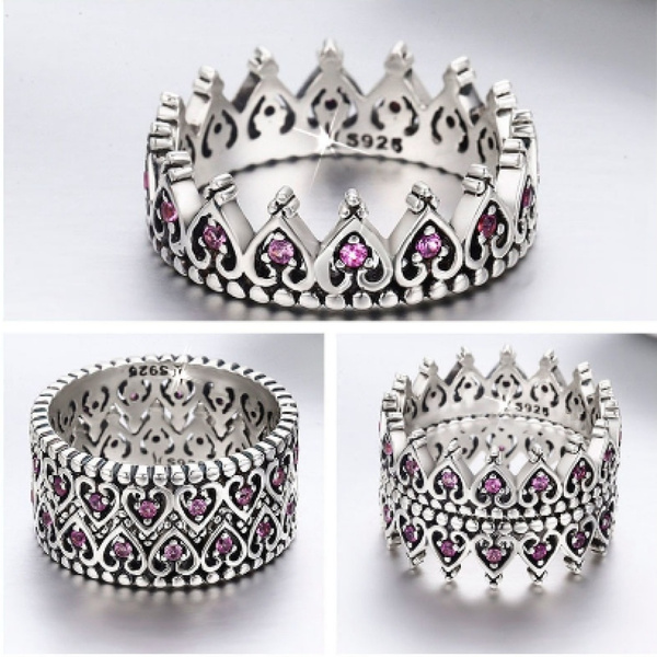 diamond heart crown ring