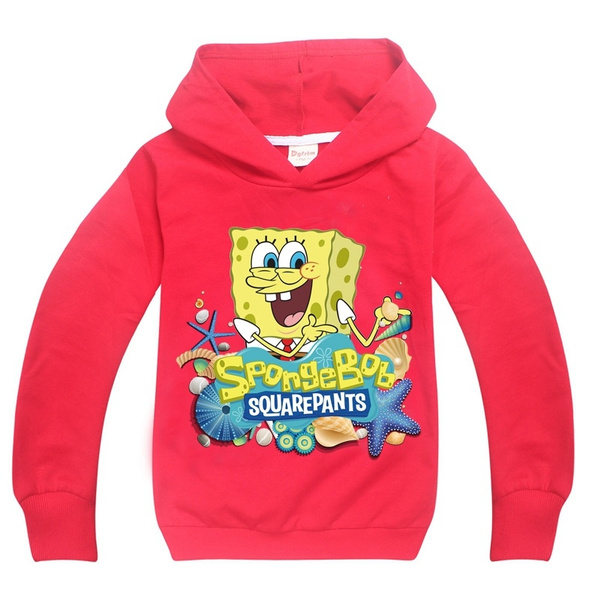 Autumn Winter Kids Hoodie Deadpool Cosplay Costume 3D T Shirt Spongebob Long Sleeved Tee Shirt Hooded Sweatshirt For Kids Boys Anime Pullover Hoodie