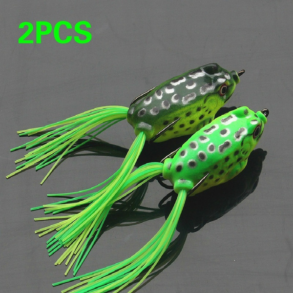 Lot 2Pcs New Style Soft Toad Frogs Bass Fishing Lure Hollow Body