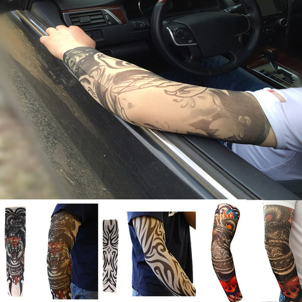 Pack of 2 Pair)Arm Sleeves Unisex New Elastic Tattoo Sleeve Designs Body  Arm Stockings Tattoos