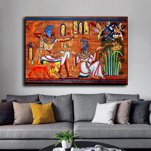 Modern Art Egyptian Archer Warrior Poster Canvas Wall Picture Home Decor Living Room Vintage Print Fantasy Egypt Mural Figure Painting Wish - Vintage Wall Art For Living Room