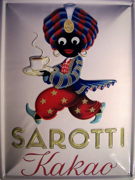 Sarotti Mohr Blechschild Schild 3D geprägt gewölbt Tin Sign 20 x 30 cm 