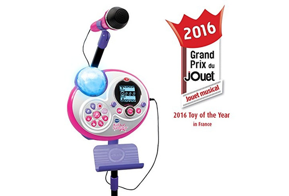 vtech kidi star karaoke system 2 mics with mic stand & ac adapter