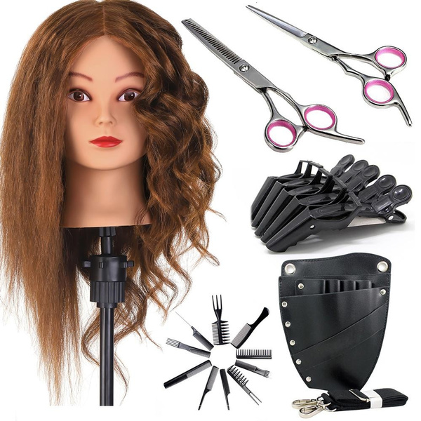 20 Inch Brown Hair Mannequin Dummy Maniquin Head Hairstyles Training